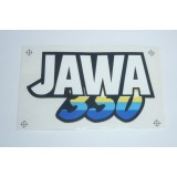 SAMOLEPKA --- JAWA 350 - VELKÁ  - BÍLOMODRÁ -  (NA NÁDRŽ)